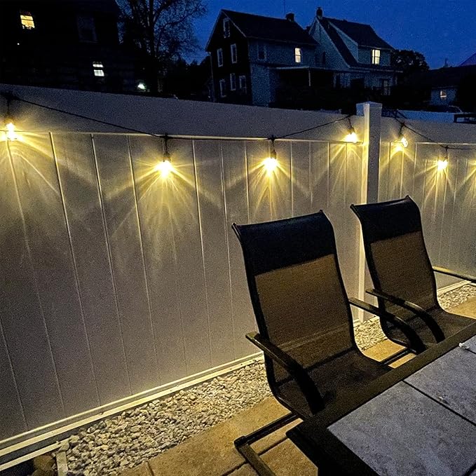 GANA Outdoor String Lights, Patio Lights 96FT Music Flash RGBW Colourful, Safe 12V Low Voltage LED Shatterproof | Lumora