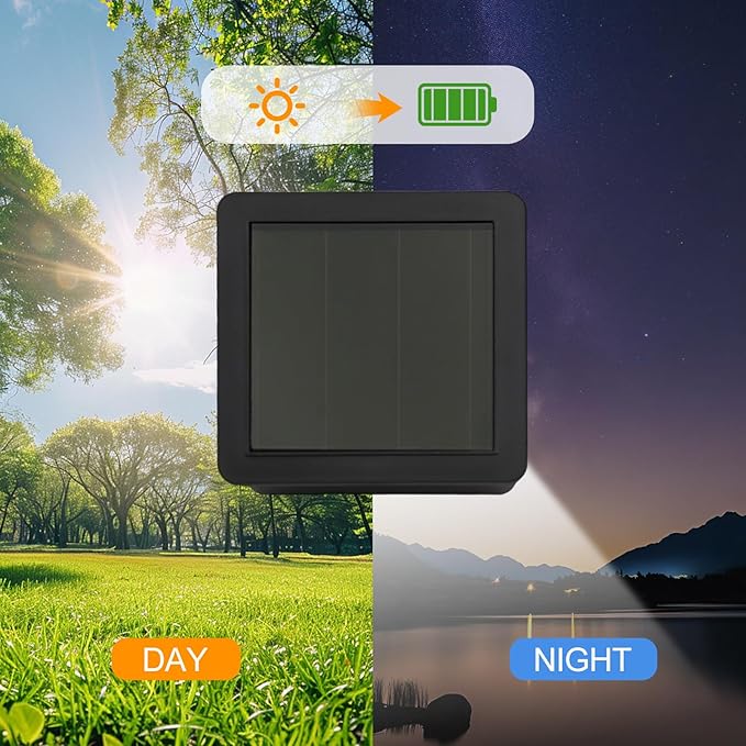 Solar Light Replacement Top Square Panel with Rechargeable Warm White LED for Outdoor Lamps Garden Decor DIY Lampshade 2/4 Pack, Black(2pcs)