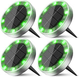 Peasur Mini Solar Ground Lights Outdoor, 4 Pack Flat Solar Powered Disc Lights, IP68 Waterproof, Anti-Rust | Lumora