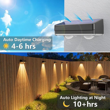 VOLISUN Solar Fence Lights Outdoor 12 Pack, 10 Colors ＆ Color Changing Fence Lights Solar Powered, Fast Charging, IP65 Waterproof LED Solar Lights for Fence, Backyard, Garden, Railing, Deck, Patio