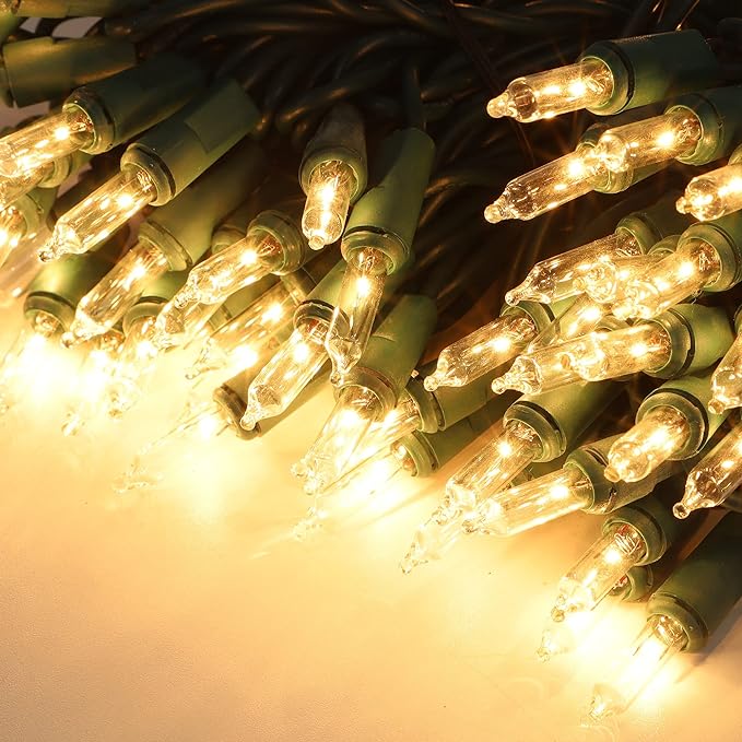 Christmas Lights, 150 Count 29 FT Christmas Mini String Lights, Green Wire Fairy Light, 120V UL Certified Connectable Xmas Tree Light for Patio, Holiday, Party, Outdoor Indoor Decoration, Warm White