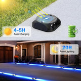 Quntis Solar Deck Lights Outdoor Waterproof 12 Pack Driveway Light, Solar Dock Lights IP65 LED Warning Step Light | Lumora