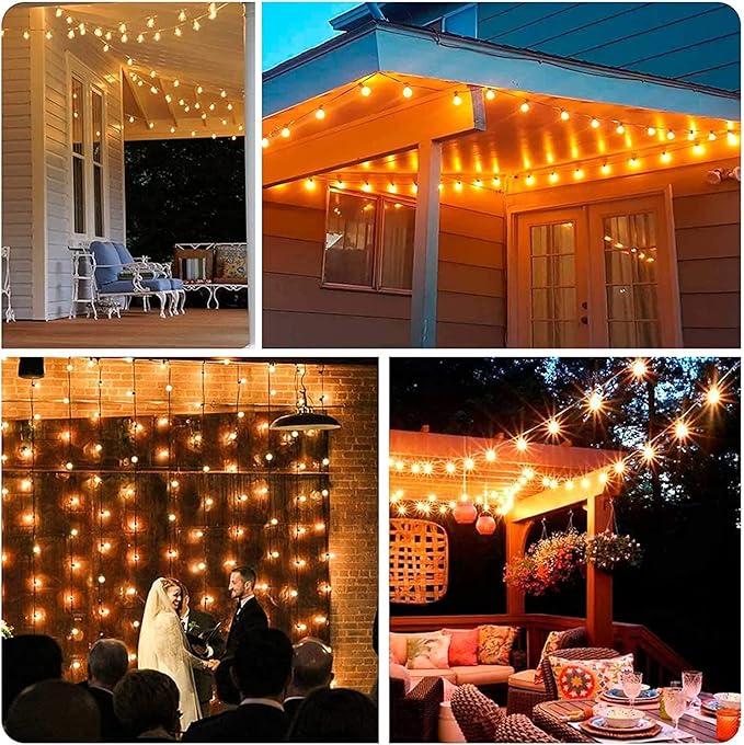 GOOTHY Outdoor LED String Lights, 50Ft with 52 Frosted White LED Globe Bulbs, Waterproof for Indoor/Outdoor Use, Perfect for Garden, Bistro, Pergola, Tents & Decorations, White