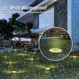 Pozzolanas 12 Pack Solar Ground Lights - 8 LED, Warm White, In-Ground Landscape Lights for Pathway, Yard, Walkway | Lumora