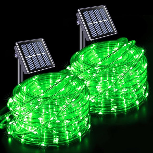 JMEXSUSS 2 * 200 LED Green Solar Rope Lights, 66ft IP 65 Waterproof Solar String Light Outdoor, 8 Modes Christmas | Lumora