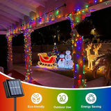 QITONG 2 Pack Multicolor Solar Christmas Lights, Each 66ft 200 LED Solar String Lights Outdoor Waterproof, 8 Modes | Lumora