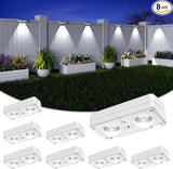 Solar Fence Lights Outdoor Waterproof, 80 Lumens Solar Lights for Fence with Warm White & RGB 8 Colors,Outdoor | Lumora