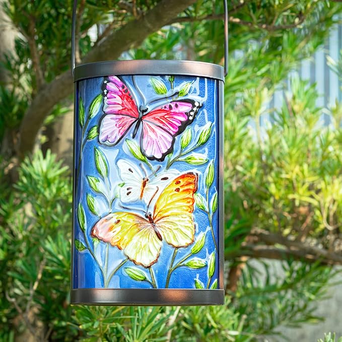 Hanging Solar Lantern Outdoor Waterproof LED Butterfly Solar Lights Decorative Solar Garden Lanterns Tabletop Lamp | Lumora