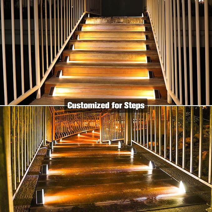 VOLISUN Solar Stair Lights 6 Pack, Solar Step Lights Outdoor Waterproof IP67, LED Outdoor Step Light,Outdoor Light | Lumora