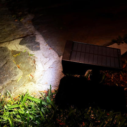 Alpine Corporation 11" Tall Outdoor Solar Pathway Spotlight Stake with Bright White LED Light, Black