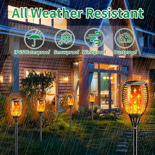 YoungPower Solar Outdoor Torch Lights Flicking Flame,Outdoor 43" Large Landscape Lighting Outdoor Path Lights Waterproof Flame for Garden Yard Patio, 4 Pack