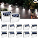 GIGALUMI 12 Pack Solar Fence Lights Outdoor, Waterproof LED Step Lighting Stainless Steel Solar Powered Lights for | Lumora