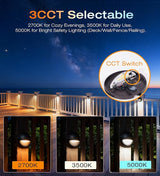 CLOUDY BAY [6 Pack] 3CCT Low Voltage LED Deck Lights Outdoor,2700K/3500K/5000K Selectable,Landscape Step Stair | Lumora