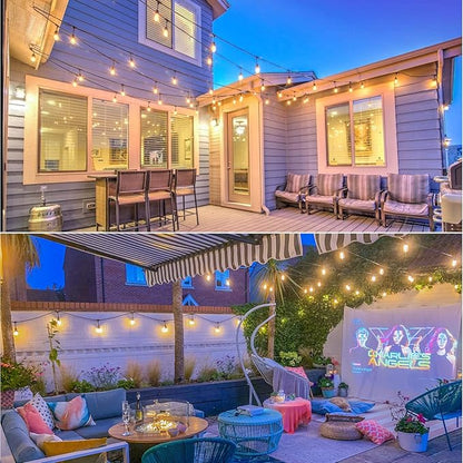 Mlambert 96FT LED Outdoor String Lights, Dimmable Waterproof Patio Lights with 30+3 Shatterproof Edison Vintage Bulb for Outside Backyard Porch Garden
