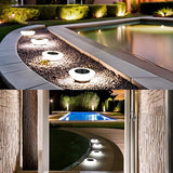 ASLIDECOR Solar Ground Lights Outdoor, 8 Pack Waterproof 14 LED Solar Deck Lights Round Step Lights Garden | Lumora
