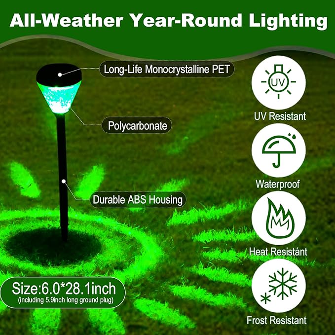 Giant Smart Solar Pathway Lights - 2 Pack Tall Bright RGBCW Waterproof, APP Control Outdoor Solar Lights for Paths | Lumora