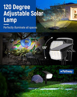 Solar Spot Lights Outdoor 63 LED 3 Lighting,Waterproof IP65 Modes Spotlights for Outside House Yard Garden | Lumora