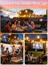 100FT LED Outdoor String Lights with 30 Edison Shatterproof IP65 Waterproof Bulbs, 2700K Dimmable Commercial Grade | Lumora