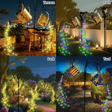 DDQ Solar Watering Can Lights, Warm White/Color LED with Shepherd Hook, IP65 Waterproof Metal Garden Decor, Auto | Lumora
