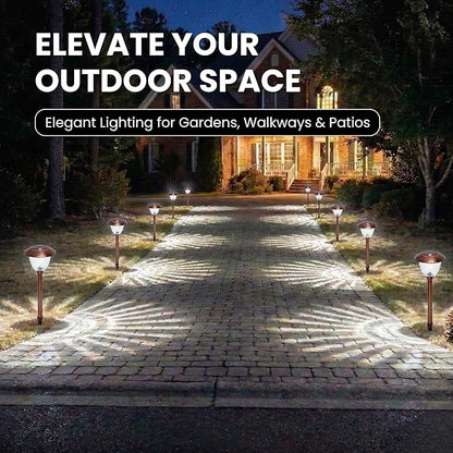 Energizer Driveway Solar Lights - 8 Pack 15 Lumen Outdoor Lights Solar Powered & Waterproof with Patterned Glass & Metal Finish, Easy to Install Weather Resistant Pathway Lights for Decor - Copper