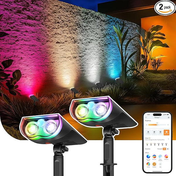 Linkind Smart Solar Lights Outdoor SL5 with Motion Sensor, APP Control Color Changing Solar Spot Lights Outdoor | Lumora