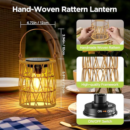 KOOPER 8 Pack Taller Solar Pathway Lights Outdoor 2 Pack Hanging Solar Lanterns Outdoor Waterproof