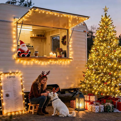 JMEXSUSS 168FT 600 LED Christmas Lights Outdoor Waterproof Clear Wire Indoor String Lights for Outside Warm White Christmas Tree Lights Plug in for Bedroom Wedding Party Valentines Decor