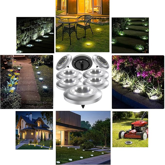 Solar Lights Outdoor,8 Pack Solar Garden Lights for Pathway,Yard,Deck,Lawn,Patio,Walkway,Driveway,Step（Brightwhite） | Lumora