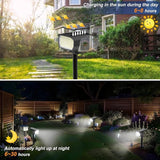 Solar Spot Lights Outdoor Waterproof IP65, 12 Pack Landscape Spotlights with 46 LEDs, 3 Modes Auto On/Off Solar | Lumora