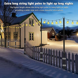 4 Pack String Light Poles,Metal Poles for Hanging Outdoor Light Strings,4 Pack 10 FT Light Poles Stand for Outside | Lumora