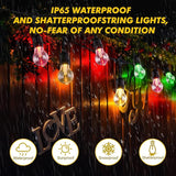 Solar Outdoor RGB String Lights, 48FT Dimmable Patio Lights with 15 Shatterproof Edison Bulbs, Commercial Grade | Lumora