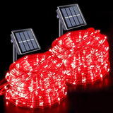 JMEXSUSS 2 * 200 LED Red Solar Rope Lights, 66ft IP 65 Waterproof Solar String Light Outdoor, 8 Modes Christmas | Lumora