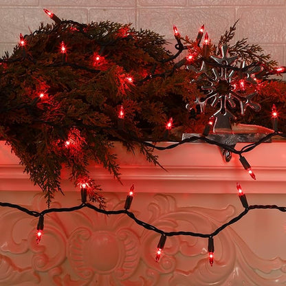 2 Pack Red Valentines String Lights, 100 Count Each, Incandescent Mini Christmas Lights, Connectable Xmas Tree Light for Indoor Outdoor Garland Birthday Holiday Wedding Festival Party