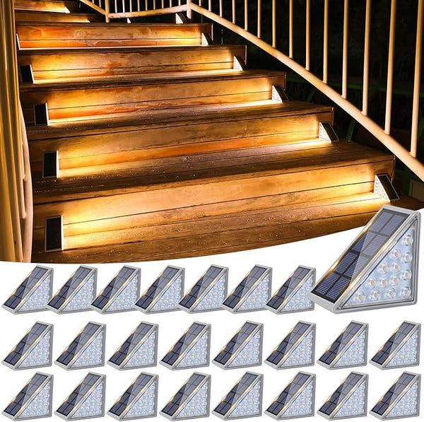 VOLISUN Solar Stair Lights 24 Pack, Solar Step Lights Outdoor Waterproof IP67, LED Outdoor Step Light | Lumora