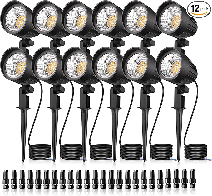 MEIKEE 7W LED Landscape Lights, 12V/24V Low Voltage Landscape Lighting IP66 Outdoor Spotlights Warm White Garden | Lumora
