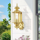 Livex Lighting 2006-02 Basics 1 Light PB Outdoor Wall Lantern, Polished Brass | Lumora