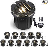 Gardenreet Landscape Low Voltage Well Light - Brass 12V in-Grade Lighting, Wired LED Electric Replaceable Bulb | Lumora