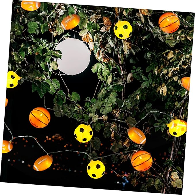 Led Sports String Light Bulb Decorative Hanging Lights for Outdoor Parties Camping and Sports Events Battery Operated Warm Illumination for Patio and Backyard Decor