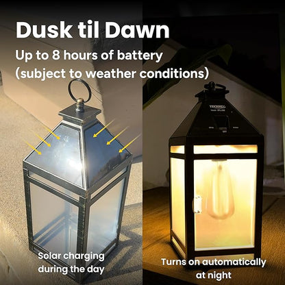 TECHKO STL-228 STL-228-1 Outdoor Solar Lantern, Edison Bulb