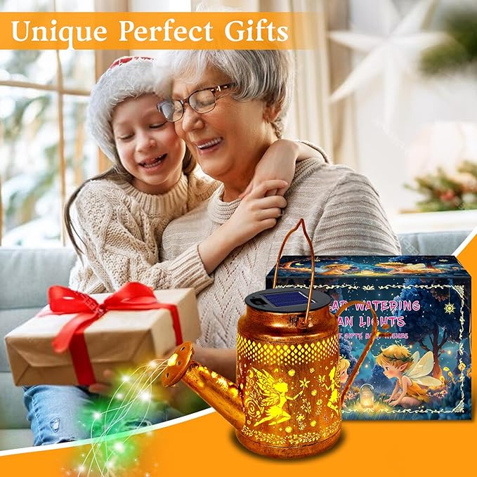 Solar Watering Can Lights, Fairy Hanging Lanterns Outdoor, Gardening Gifts for Mom Women Grandma Birthday | Lumora