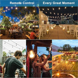Lightdot 96FT Outdoor RGB String Lights - Dimmable Color Changing LED Patio Lights with Remote, Waterproof | Lumora