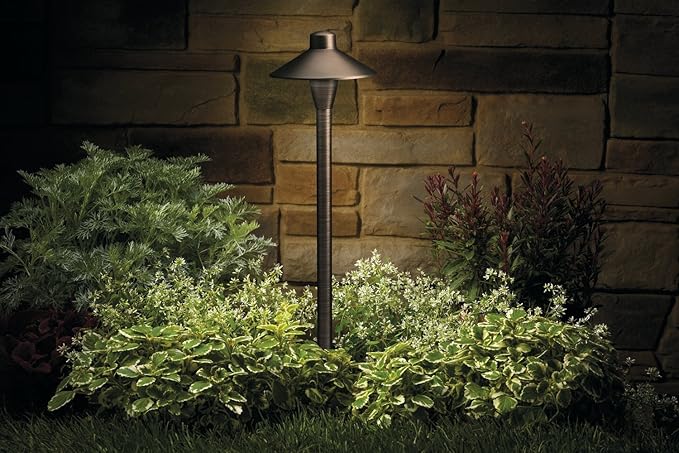 Kichler 1-Light Outdoor Path Light in Centennial Brass, Outdoor Landscape Lighting Fixture for Pathway, Garden and | Lumora