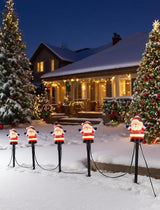 5 Pack Christmas Decorations Outdoor Santa Claus Pathway Lights, Connectable Garden Stakes with C7 Bulbs, UL | Lumora
