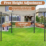 4 Pack String Light Poles,Metal Poles for Hanging Outdoor Light Strings,4 Pack 10 FT Light Poles Stand for Outside | Lumora