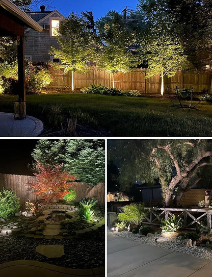 SUNVIE 12W Low Voltage Landscape Lighting LED Landscape Lights 3000K Waterproof Garden Pathway Lights 12V Outdoor Spotlights with Spike Stand, 2 Pack with Connectors