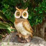Solar Owl Garden Statues Outdoor Decor Resin Owl Figurine with LED Lights Owl Sculpture for Porch Patio Lawn Yard | Lumora