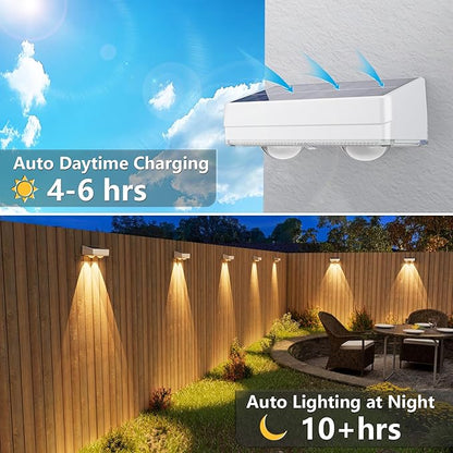 VOLISUN Solar Fence Lights Outdoor 12 Pack, 10 Colors ＆ Color Changing Fence Lights Solar Powered, IP65 Waterproof Solar Lights for Fence, Garden, Patio, Backyard, Railing, Deck, Wall, Pool（White）