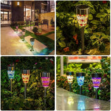 6-Pack Solar Mosaic Border Lawn Garden Lights, LED Mosaic Stake Lights Pathway Landscape Lighting for Patio Walkway | Lumora