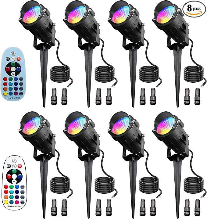 12W RGBW Low Voltage Landscape Lights,Color Changing Outdoor Landscape Spotlights,12V/24V Garden Tree Uplights for | Lumora