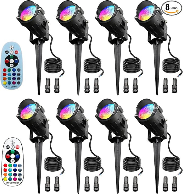 12W RGBW Low Voltage Landscape Lights,Color Changing Outdoor Landscape Spotlights,12V/24V Garden Tree Uplights for | Lumora